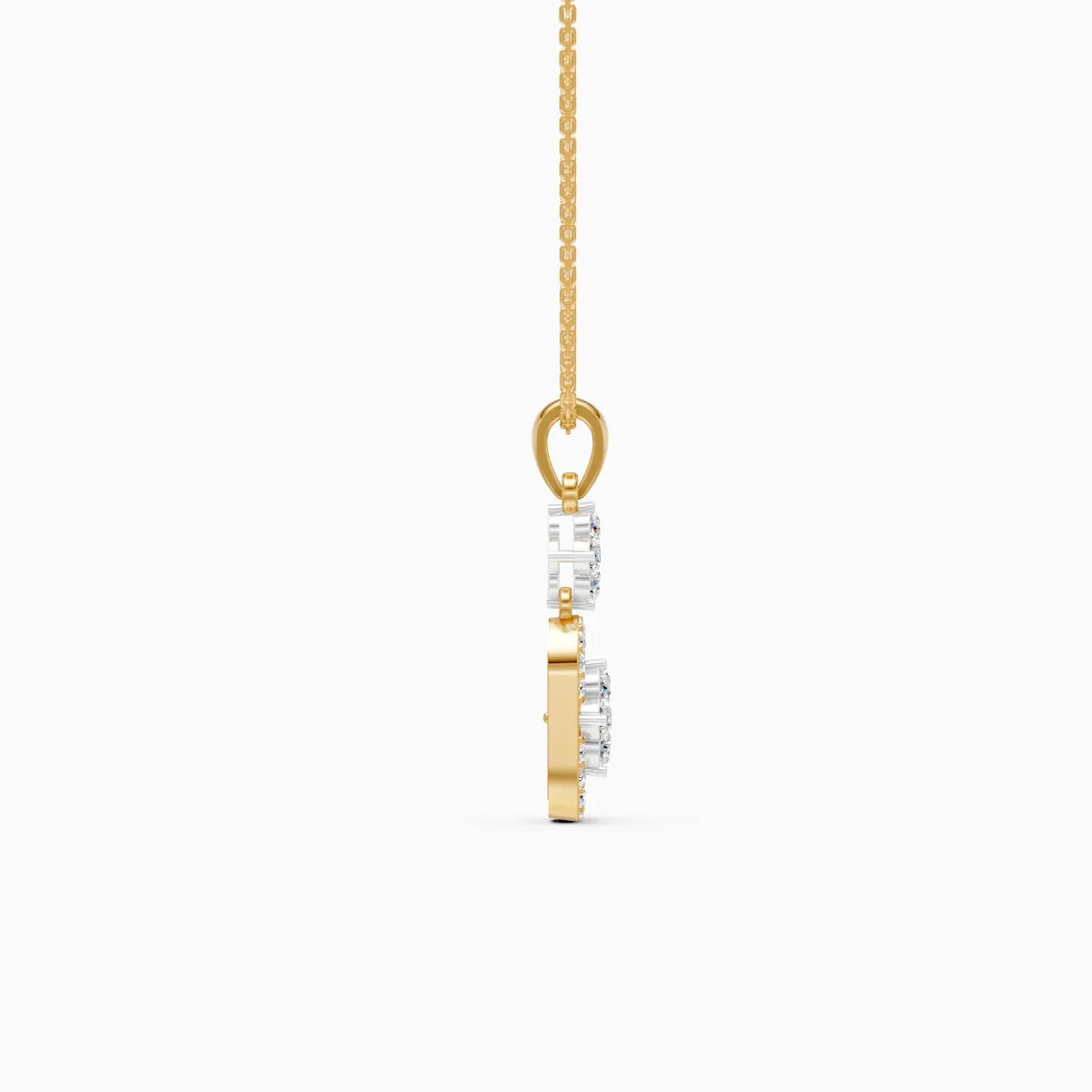 Round Cut Cluster Pill Flower Drop Pendant