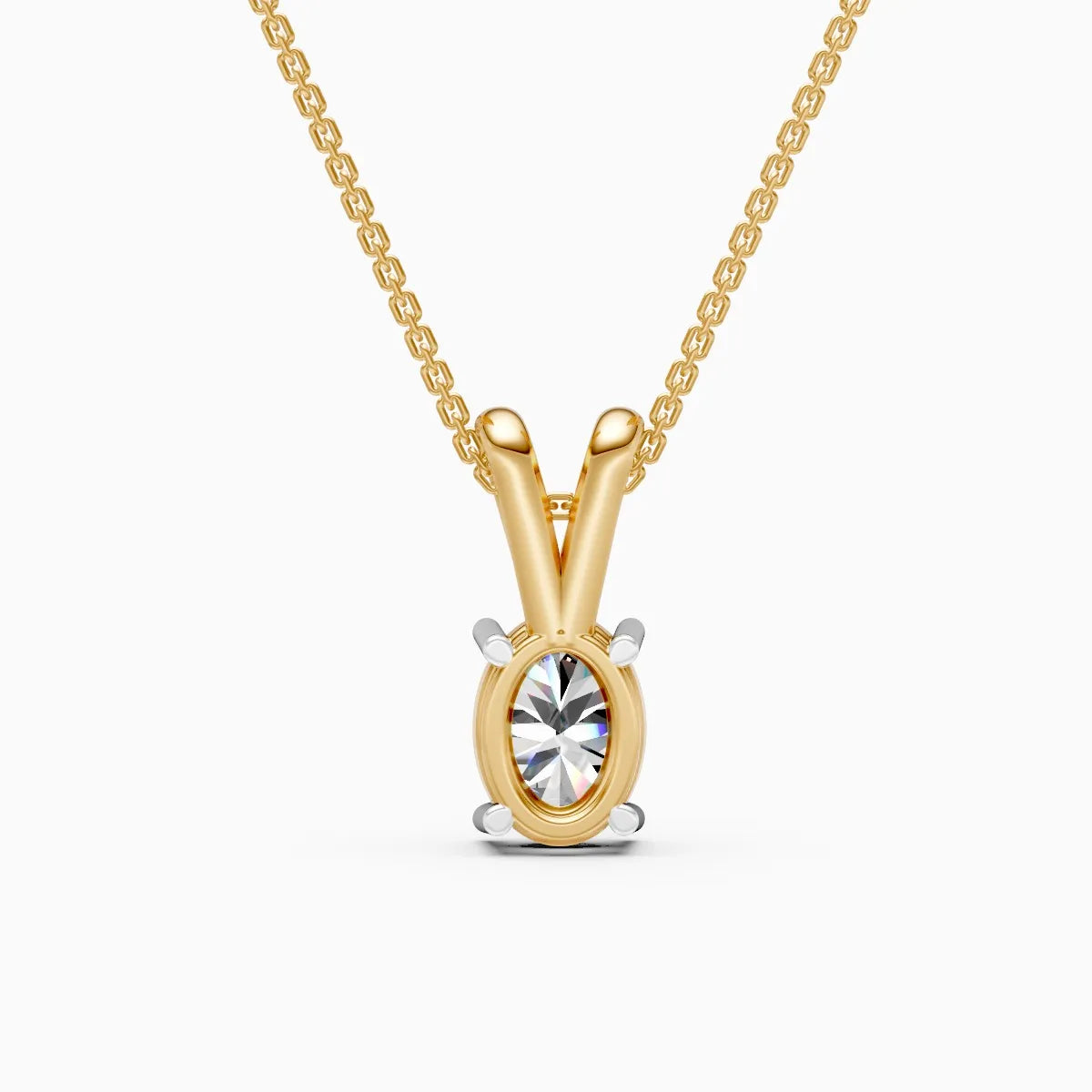 Sleek Oval Diamond Pendant