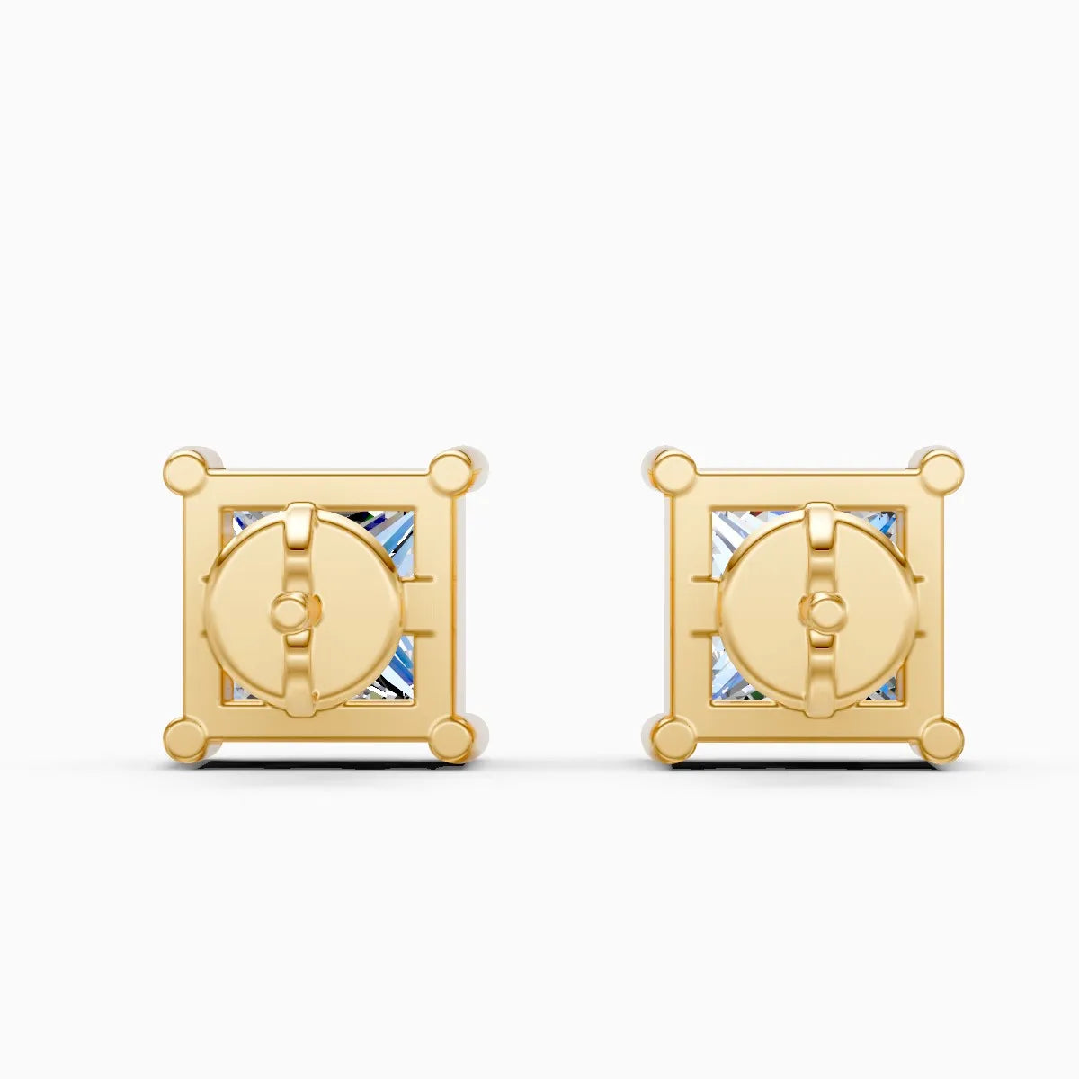 Minimalist Princess Diamond Stud Earrings