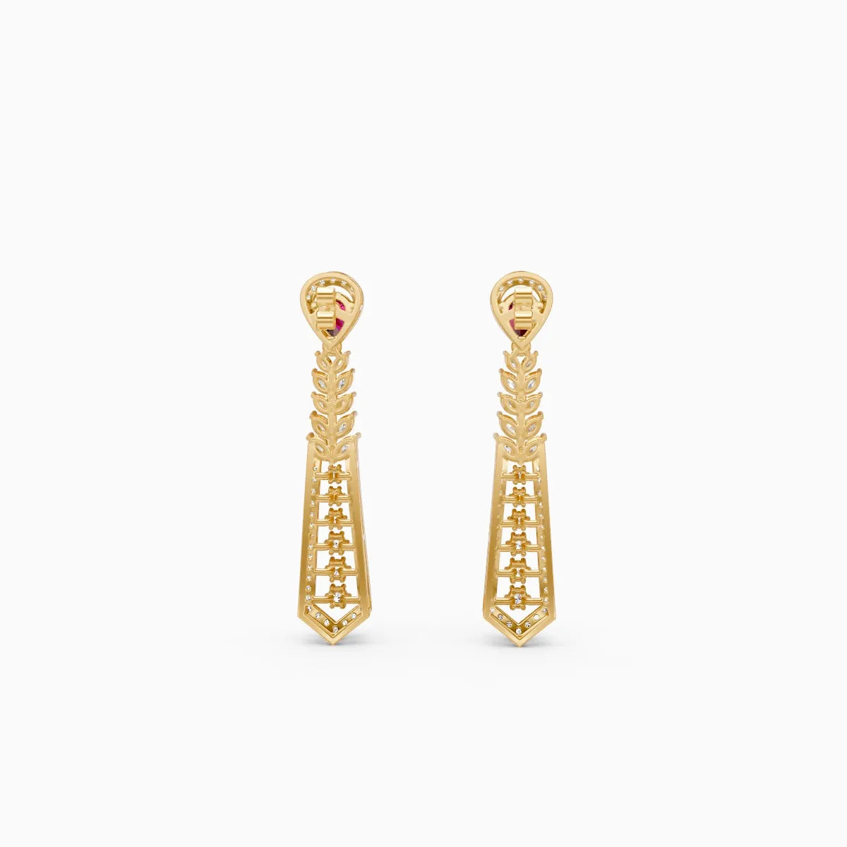 Pear Ruby Style Tear Drop Earrings