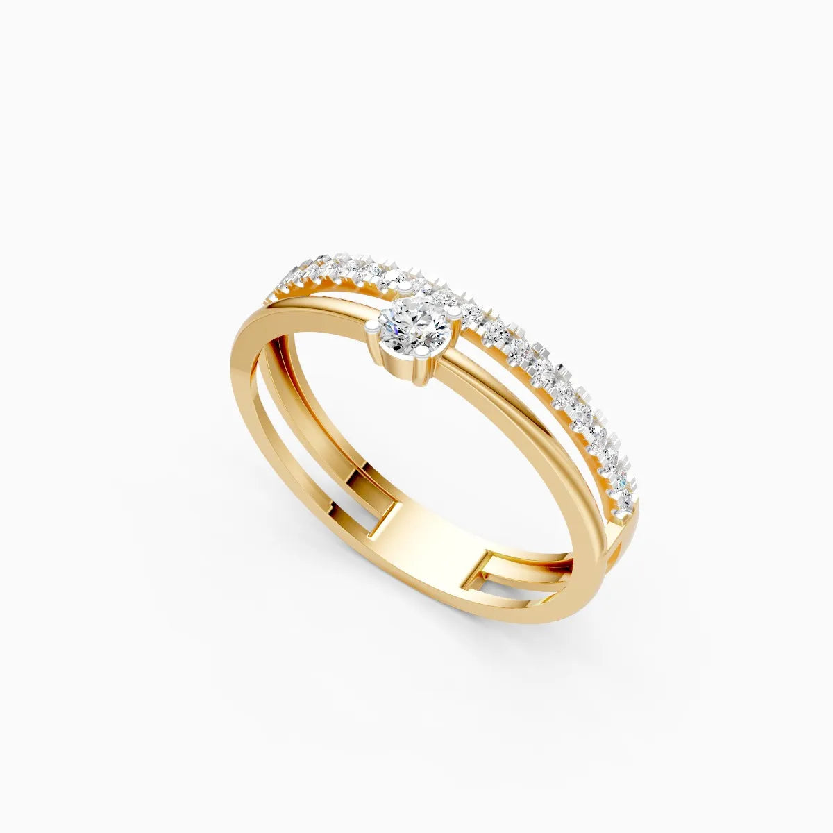 Solitaire Curve Diamond Ring