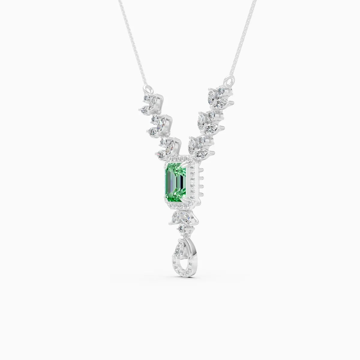 Emerald Elegance Gold Lab Diamond Necklace