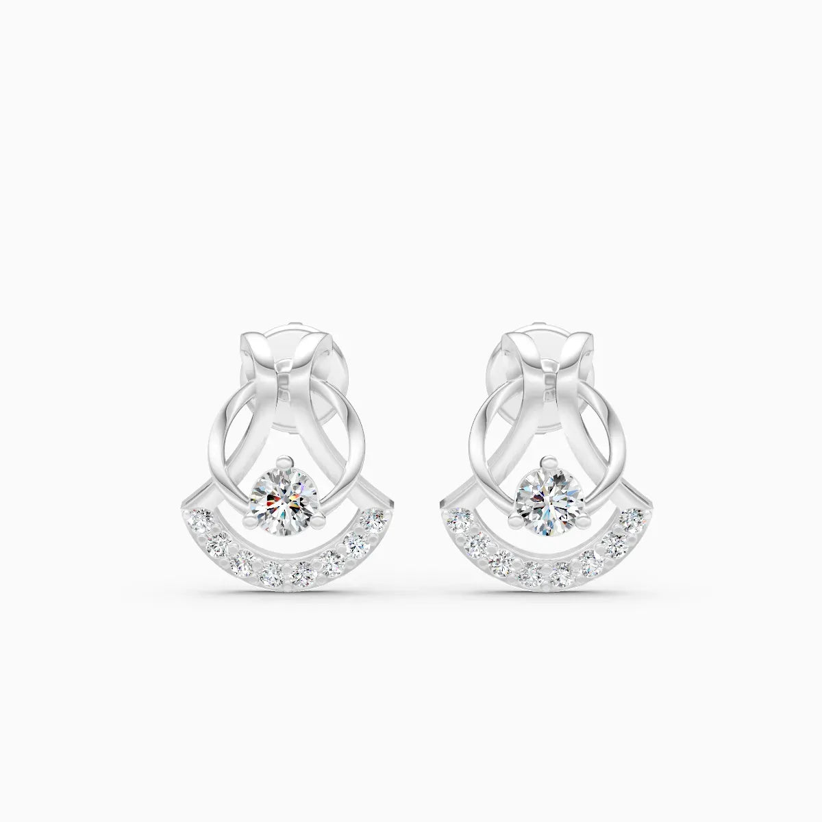 Round Knot Crescent Studs