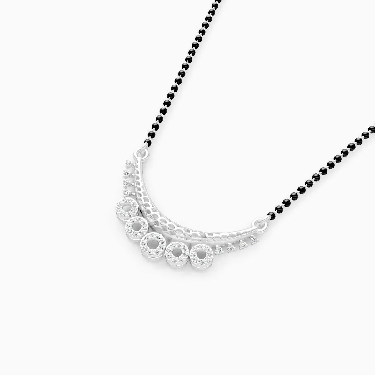 Gold Mangalsutra with Five Dazzling Circular Charms