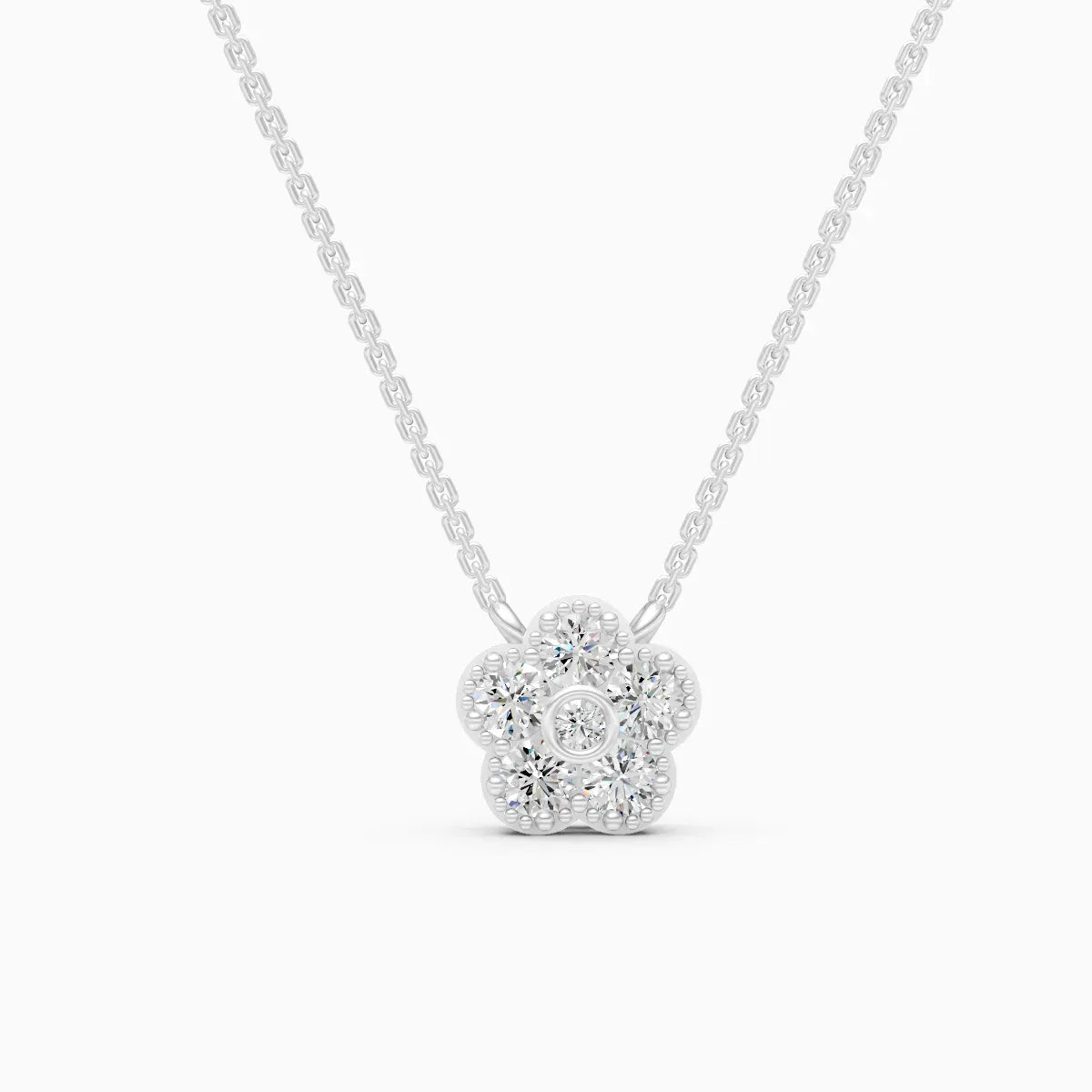 Flower Style Gold Pendant With Chain