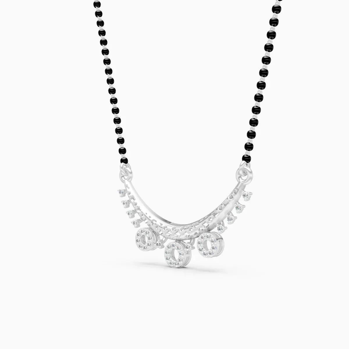 Lab Diamond Mangalsutra with Circular Pendant Accents