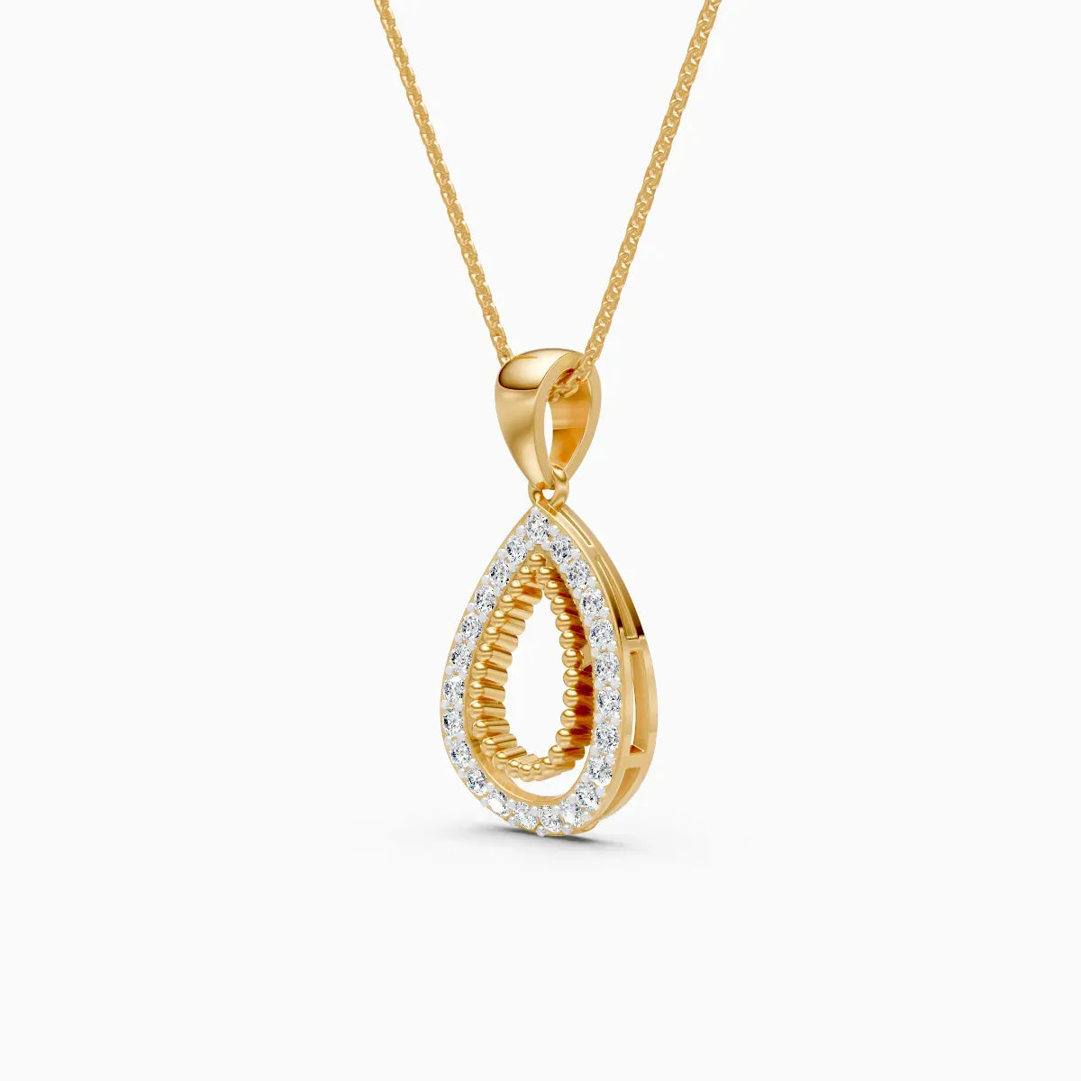 Teardrop Lab-Grown Diamond Pendant in 14K Gold