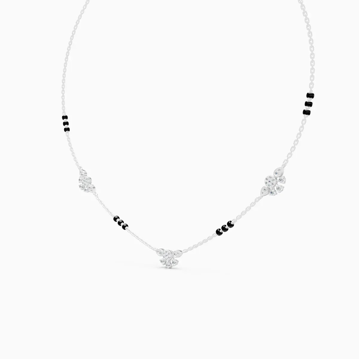 Everyday Floral Charm Small Diamond Mangalsutra
