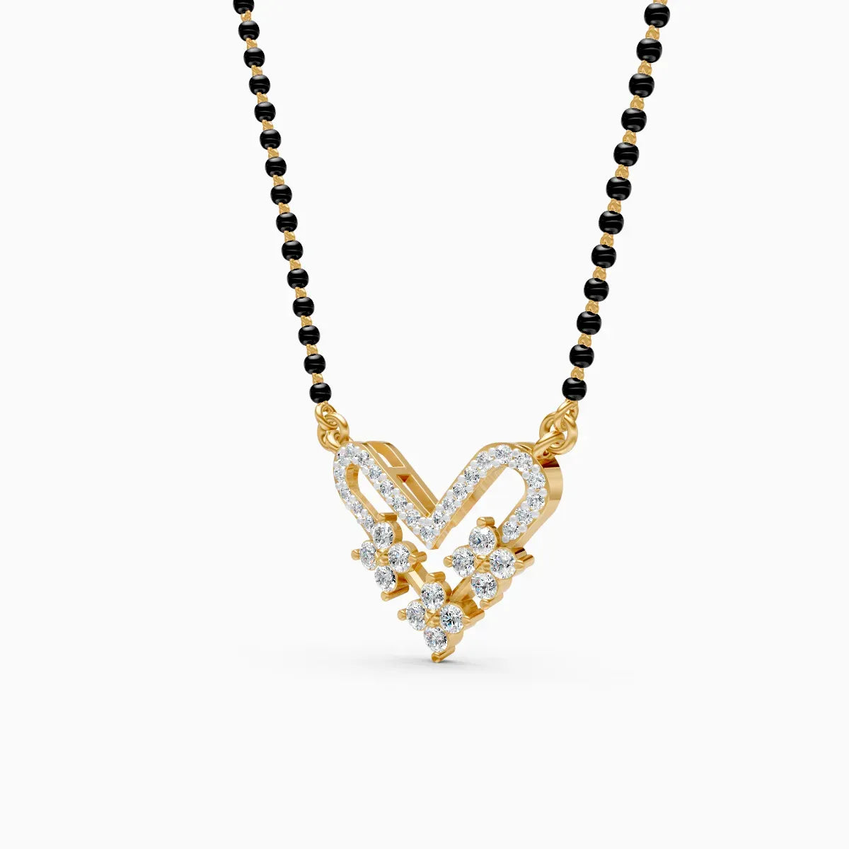 V Shape Lab Grown Diamond Mangalsutra