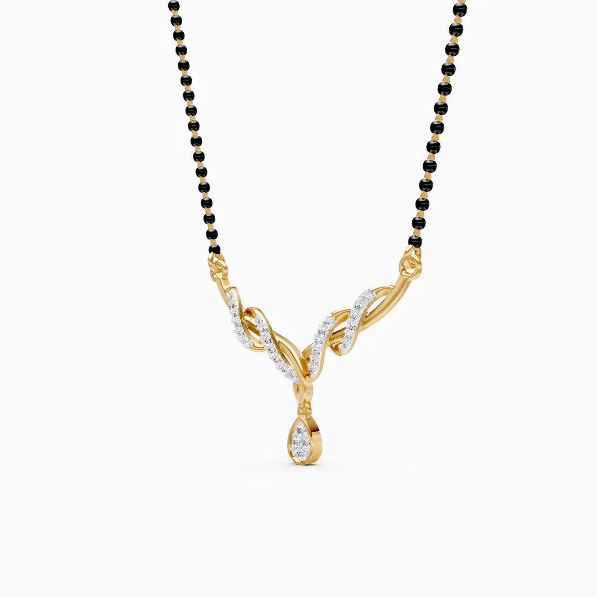 Simple Lab Diamond Pendant Mangalsutra