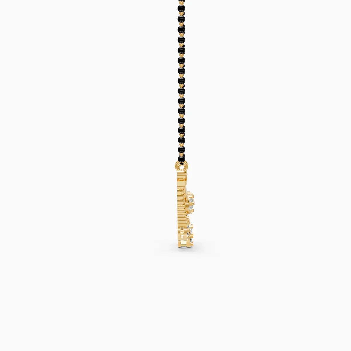 Elegant Lab Grown Diamond Mangalsutra with Black Beads