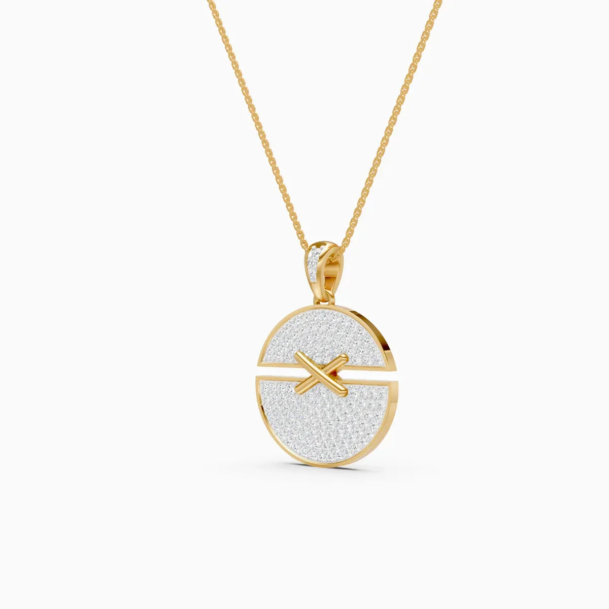 Glamorous Round Cluster Diamond Necklace