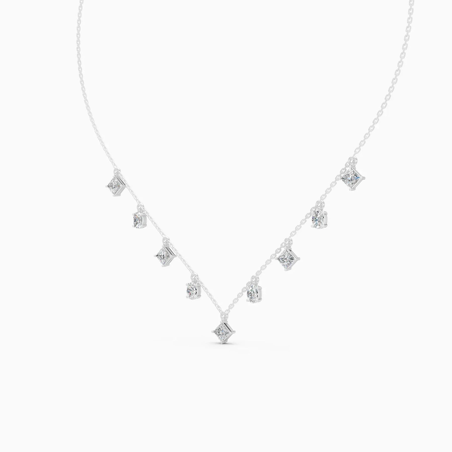 Geometric Radiance Charm Diamond Necklace