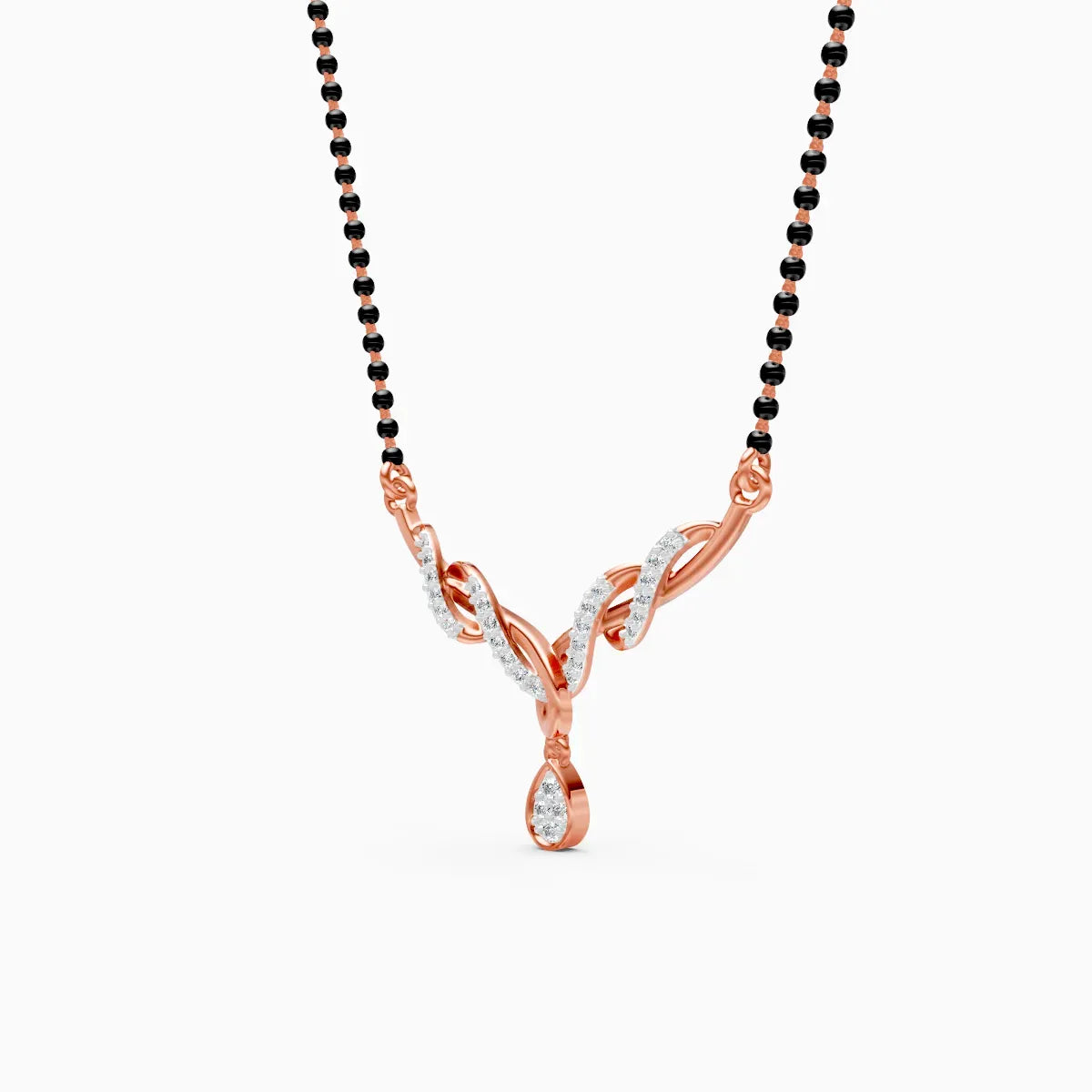 Simple Lab Diamond Pendant Mangalsutra