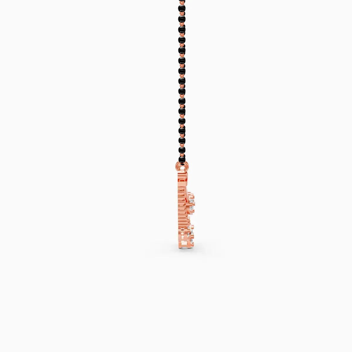Elegant Lab Grown Diamond Mangalsutra with Black Beads