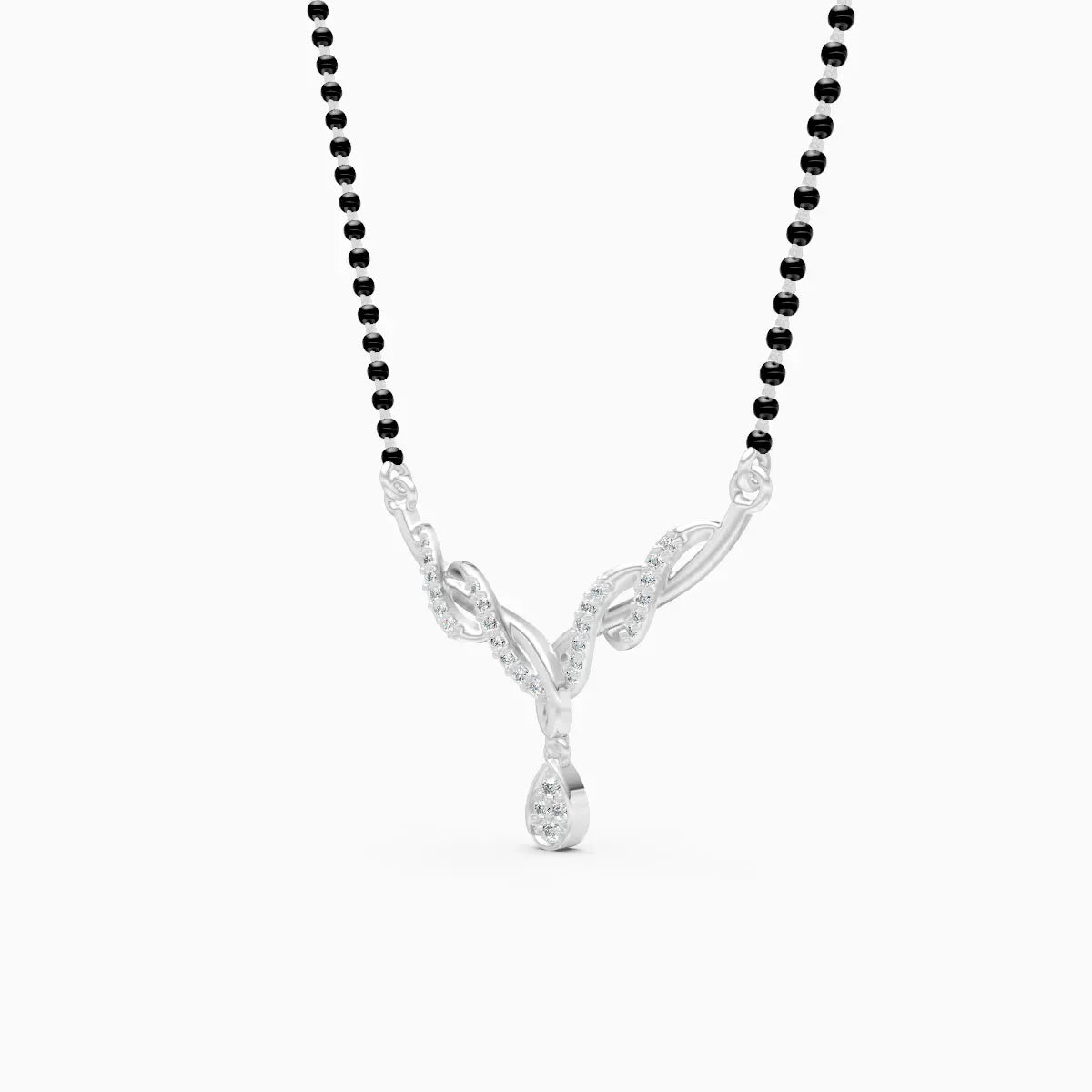 Simple Lab Diamond Pendant Mangalsutra
