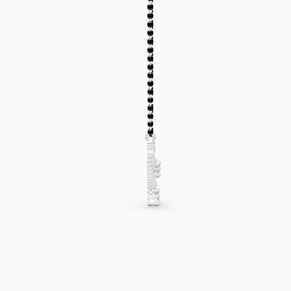 Elegant Lab Grown Diamond Mangalsutra with Black Beads