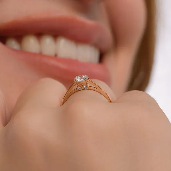 Dainty Round Cut Lab Grown Diamond Solitaire Ring