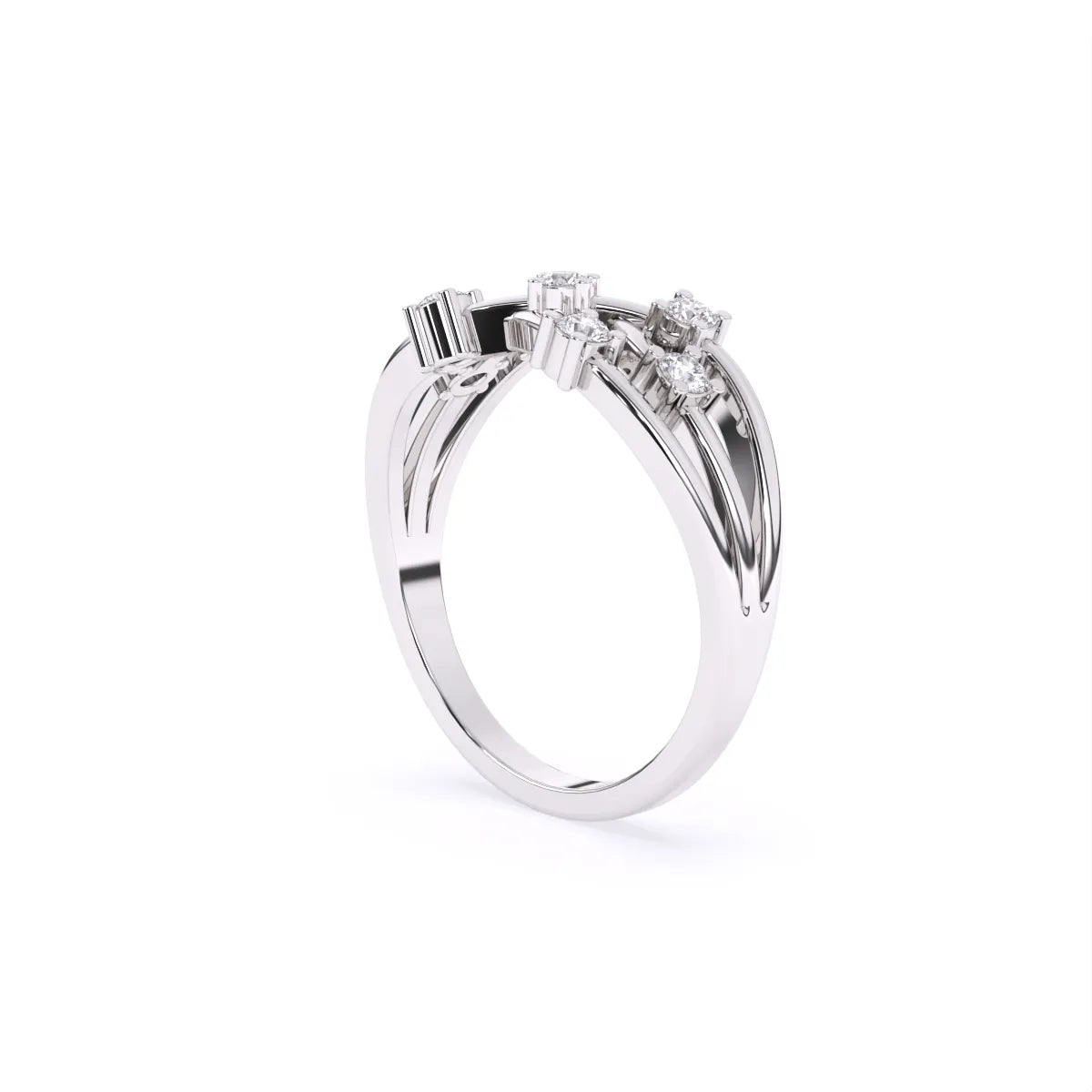 Chic Diamond Crisscross Ring