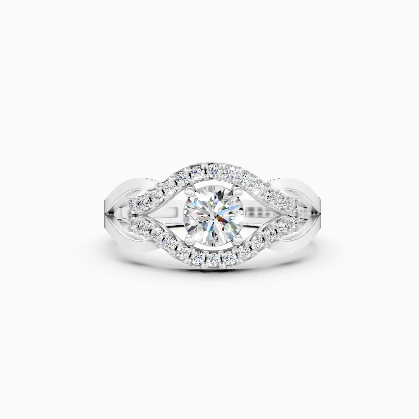 Celeste Spark Halo Solitaire Ring