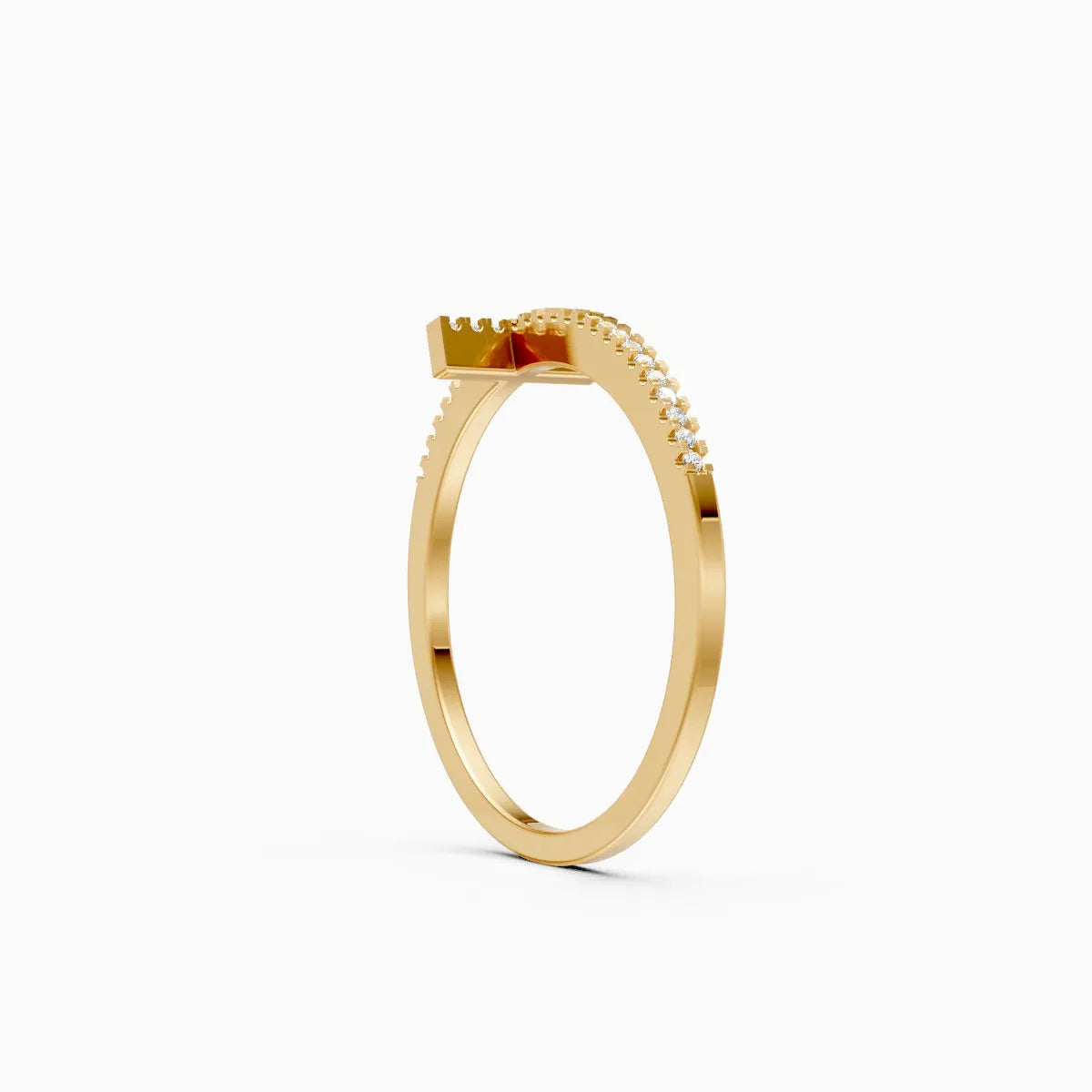 Sideways Cross Micro-Pavé Band Ring