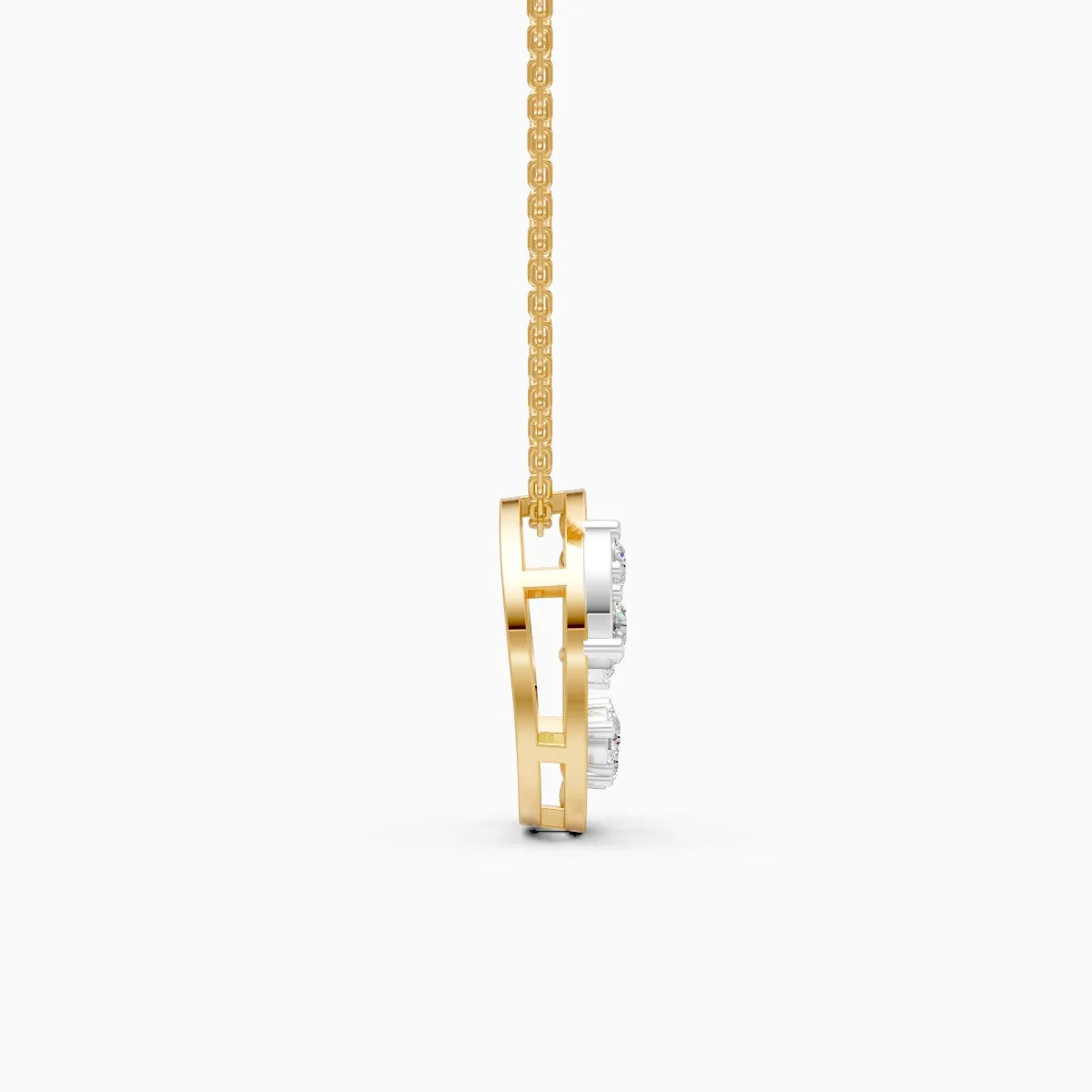 Open Circle Round Shape Diamond Pendant