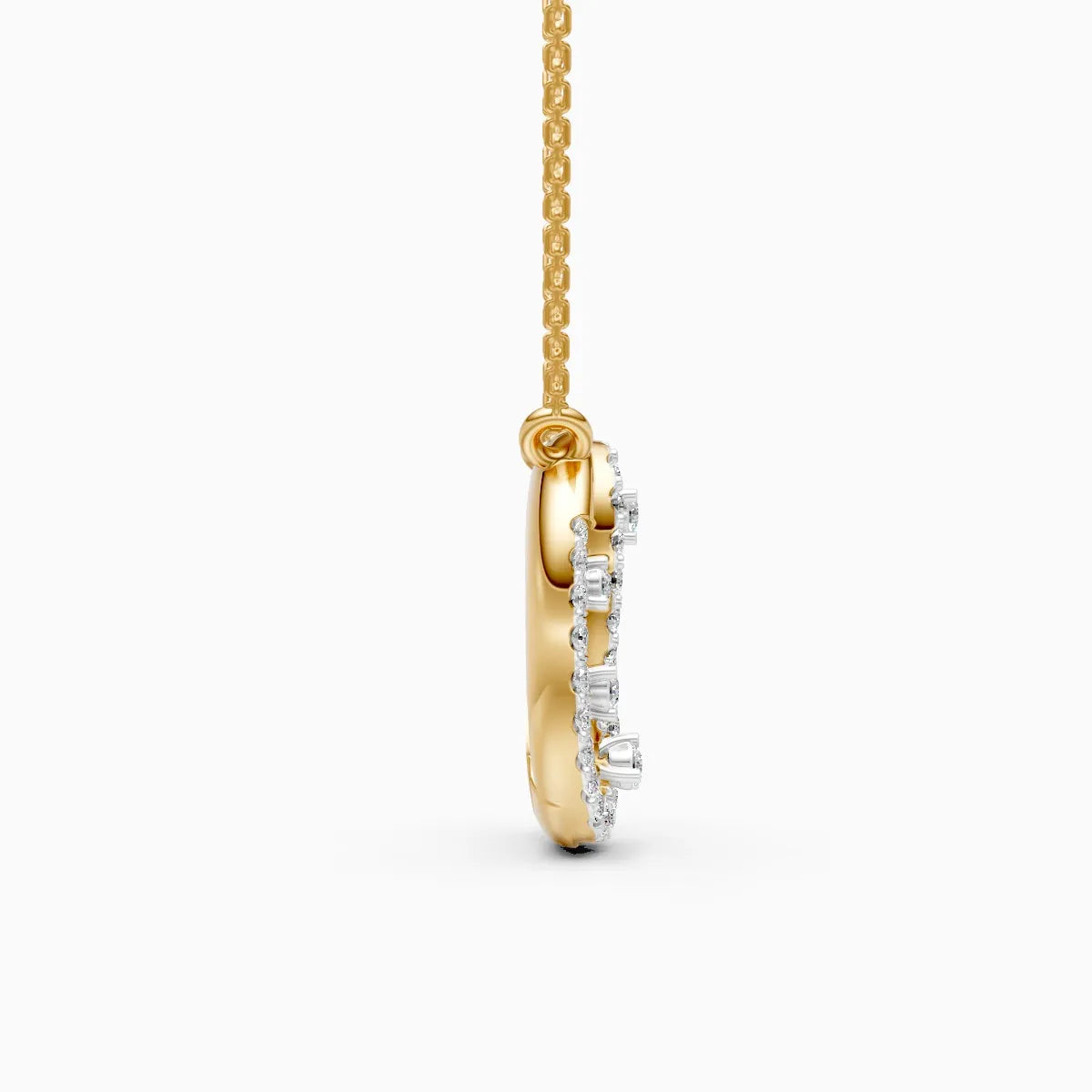 Modern Circle Pendant with Lab Grown Diamonds