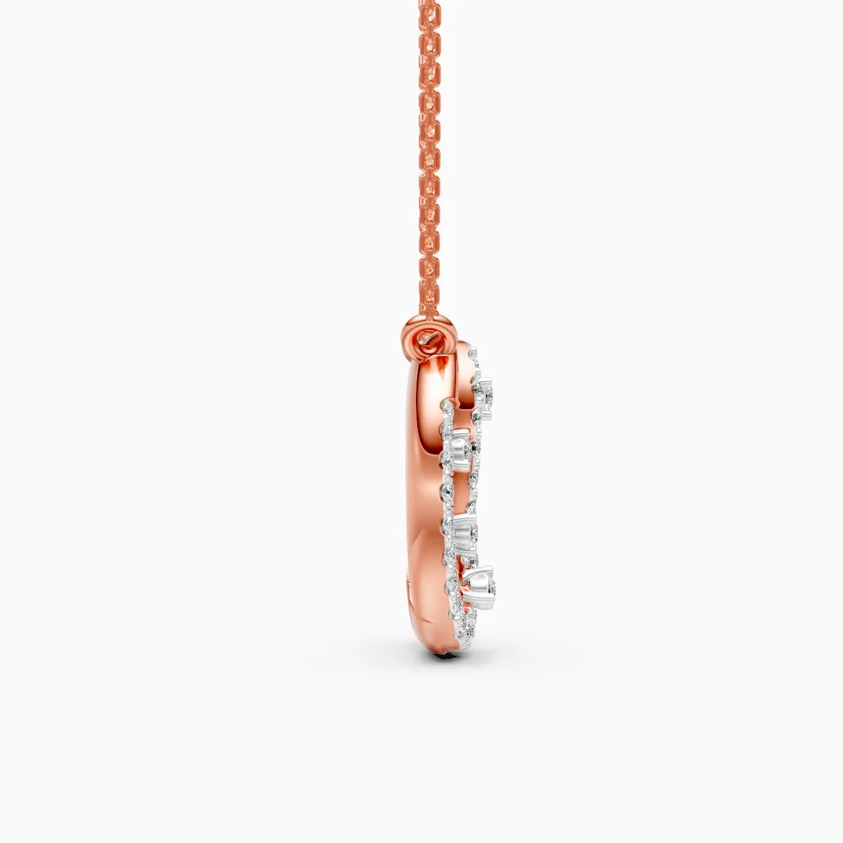 Modern Circle Pendant with Lab Grown Diamonds