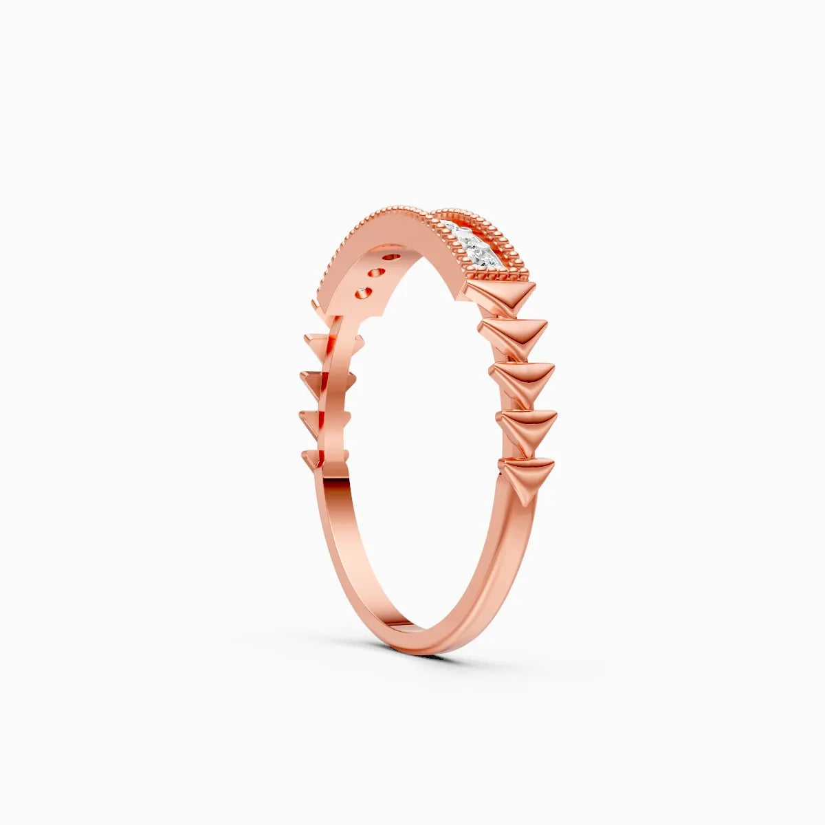 Milgrain Diamond Bar Ring