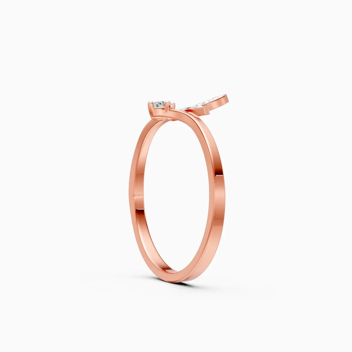 Floral Leaf Open Diamond Ring