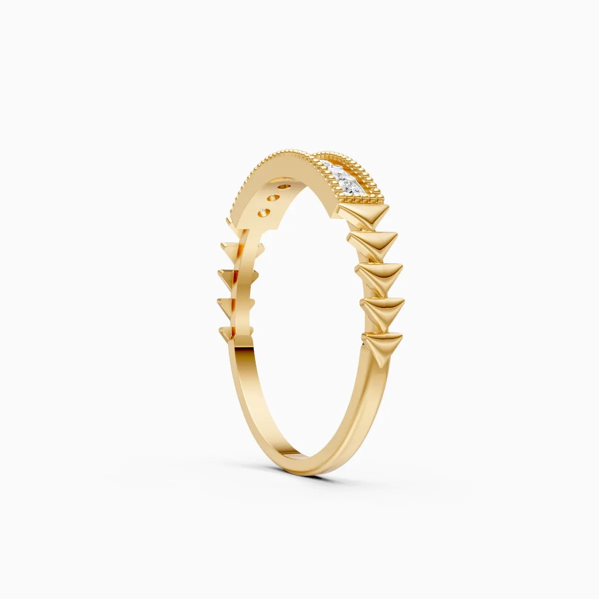 Milgrain Diamond Bar Ring