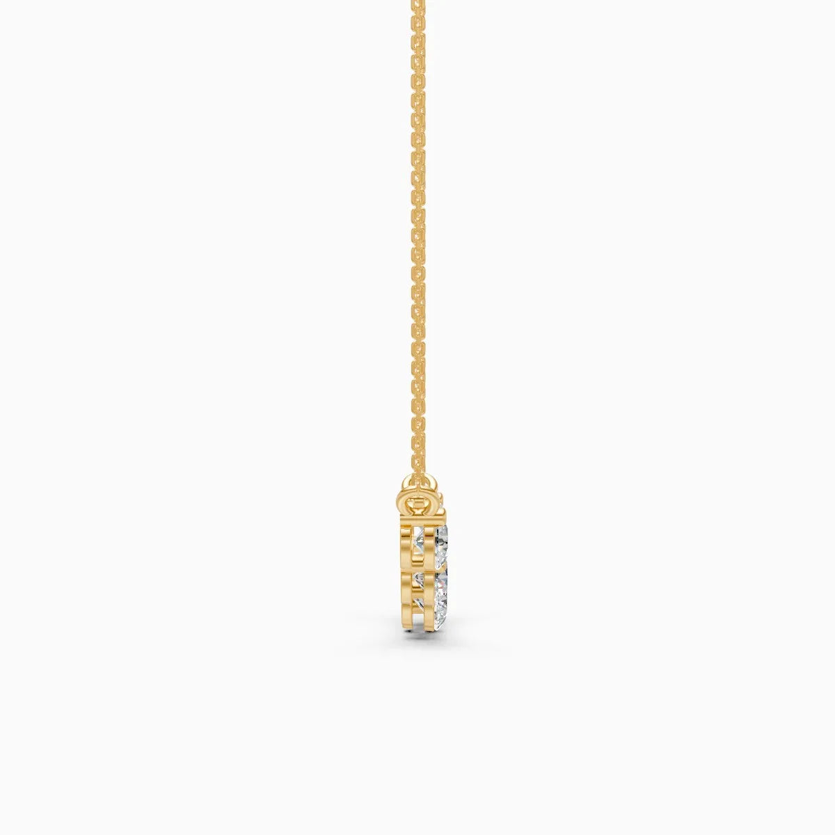 Rosette Princess Cut Diamond Pendant Necklace