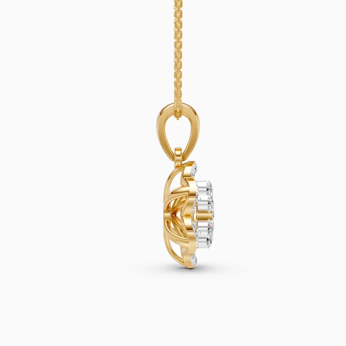 Flower Style Lab Grown Diamond Pendant