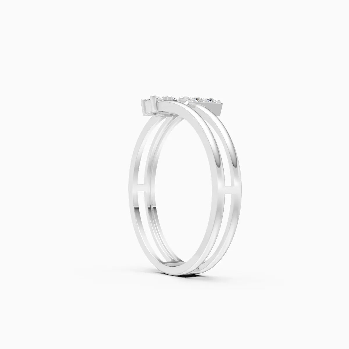 Double Bar Diamond Ring