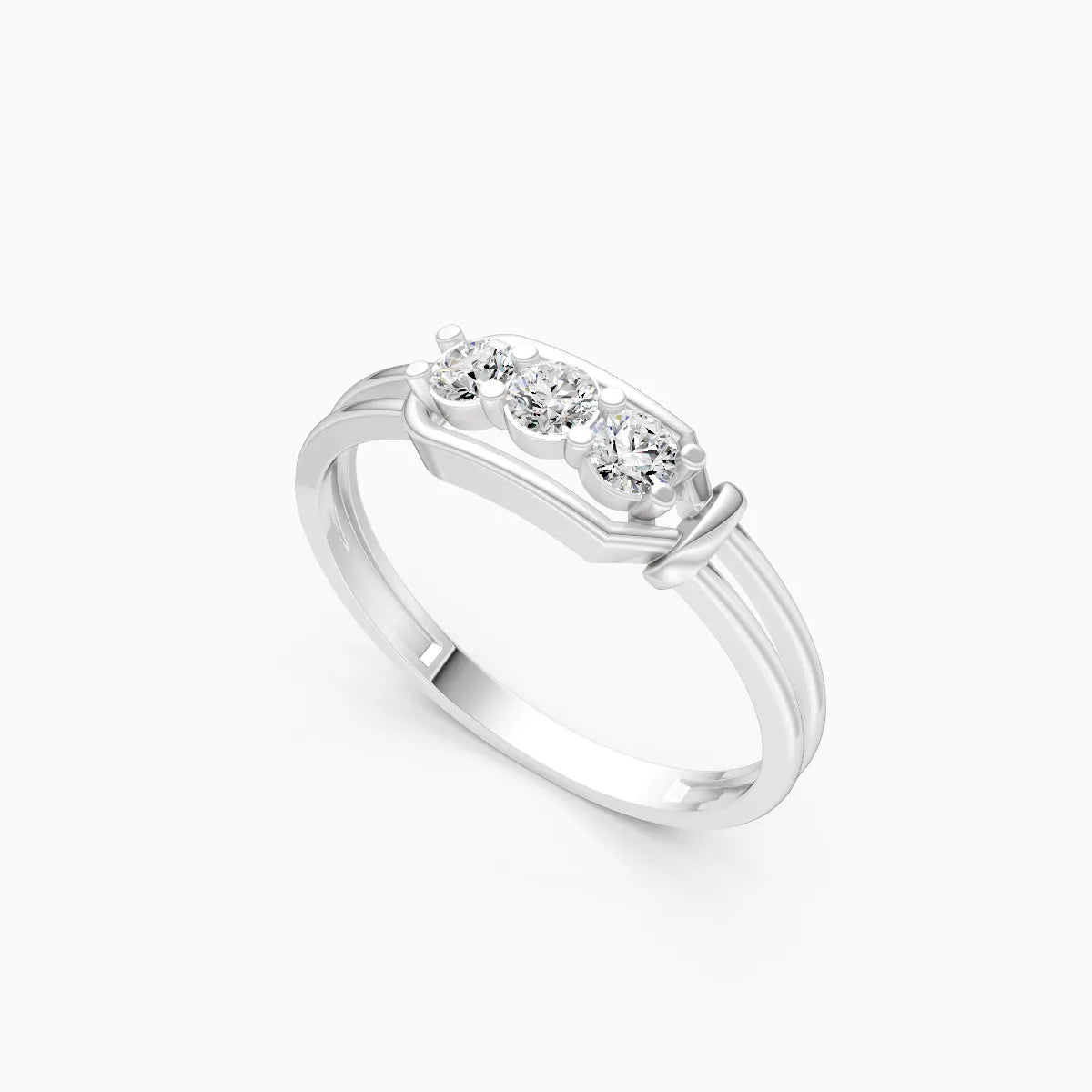 Three Diamond Bar Ring