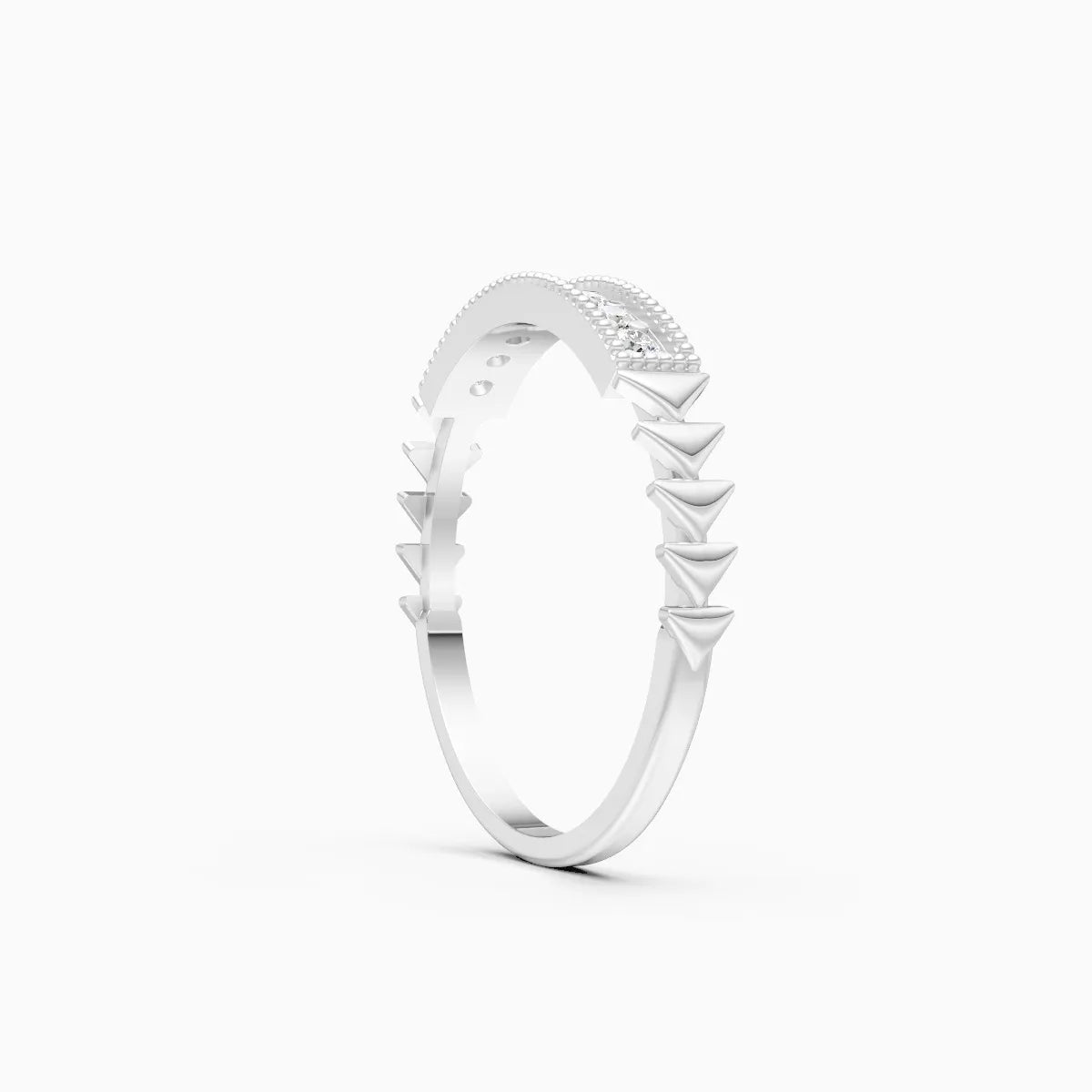 Milgrain Diamond Bar Ring