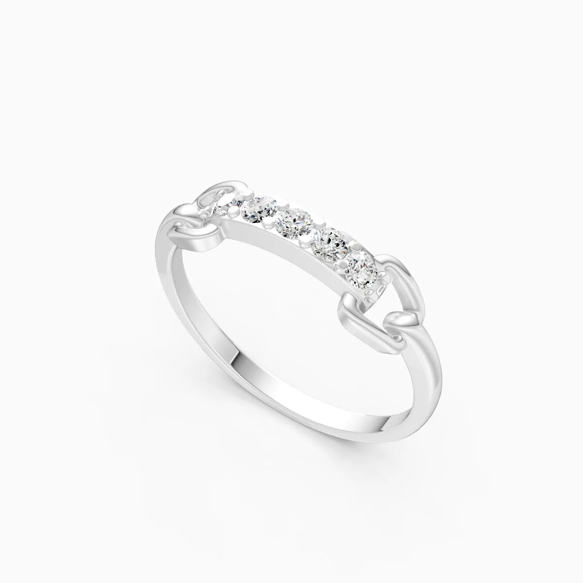 Diamond Chain Bar Ring
