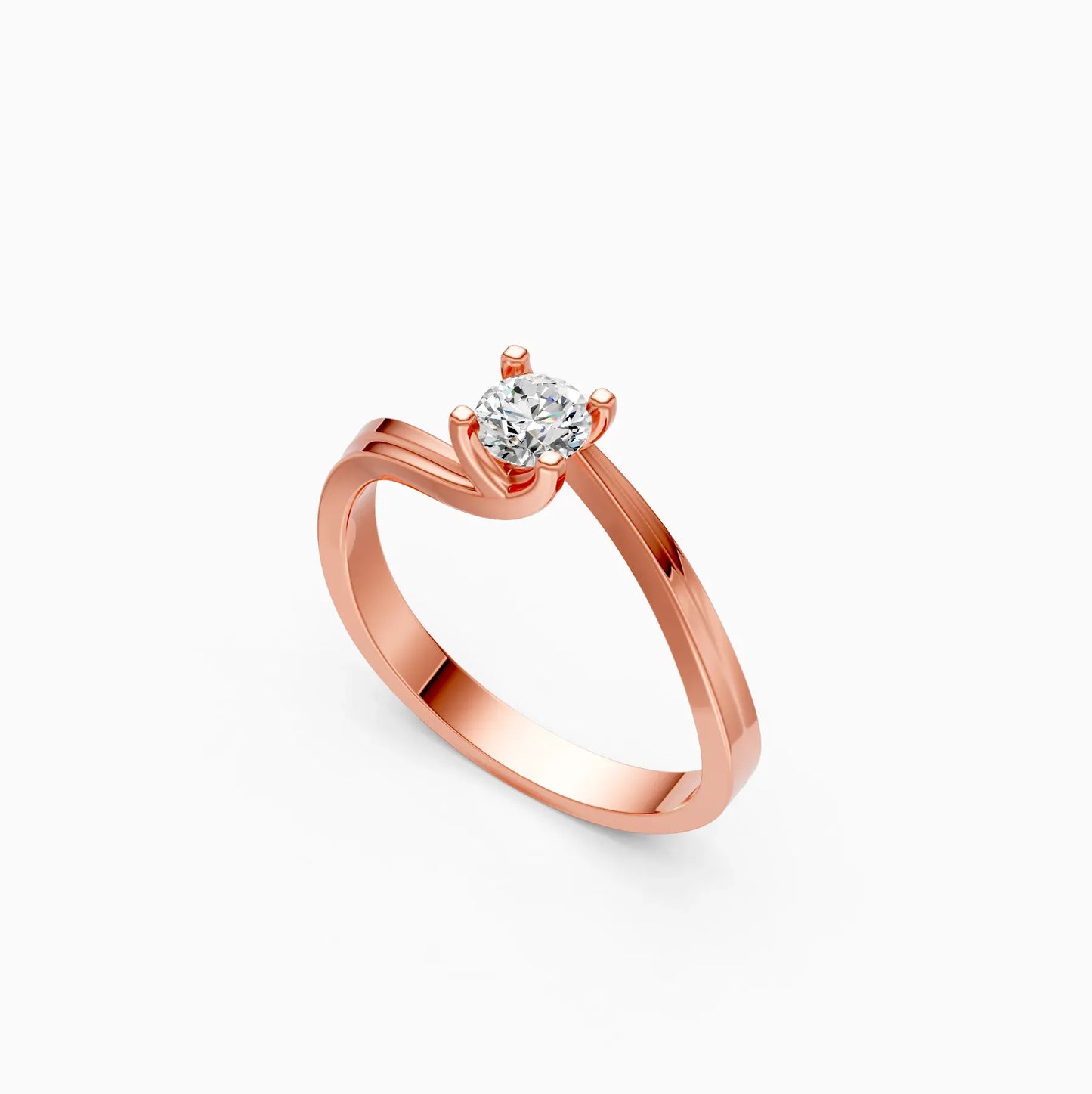 Bypass Round Solitaire Ring