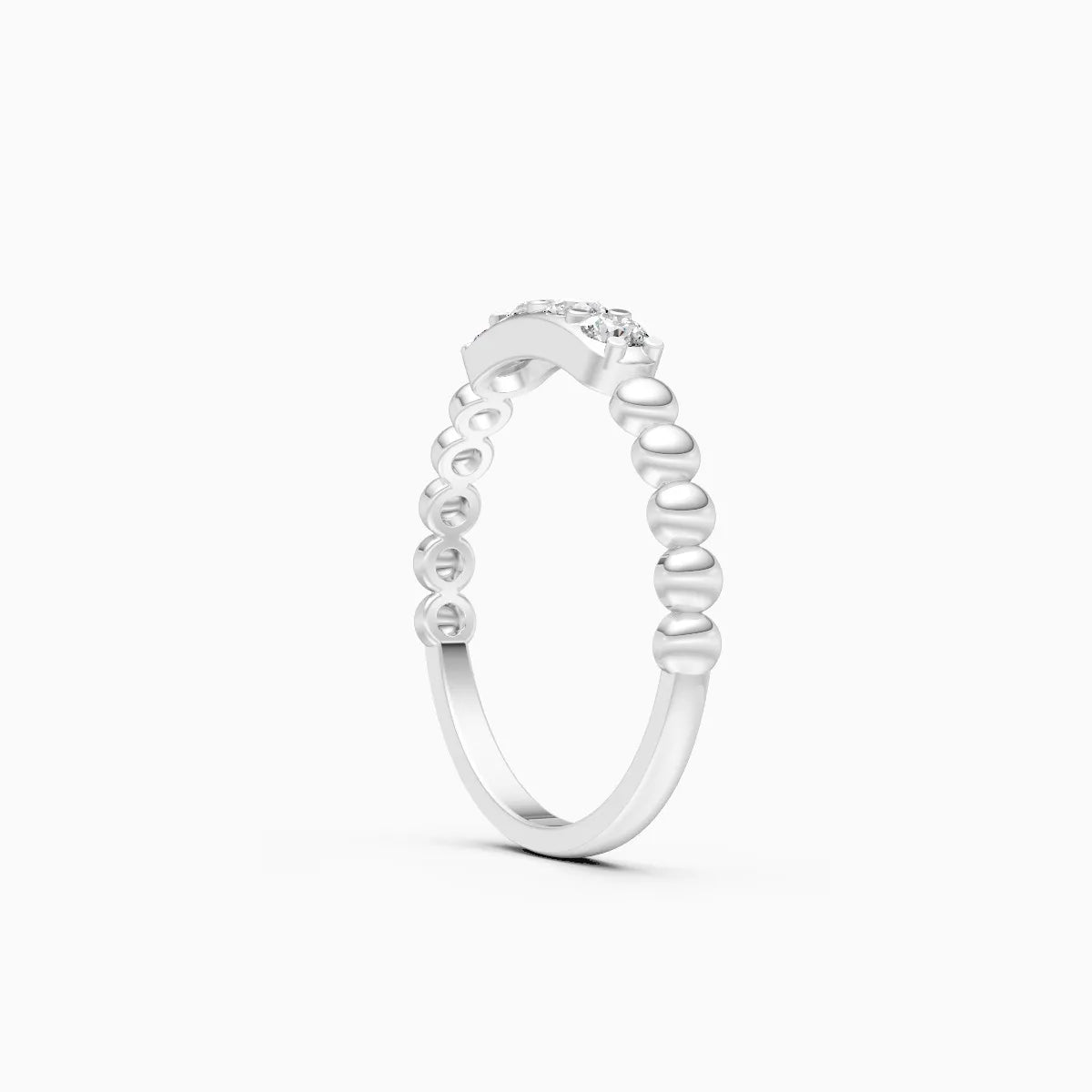 Beaded Bar Diamond Ring