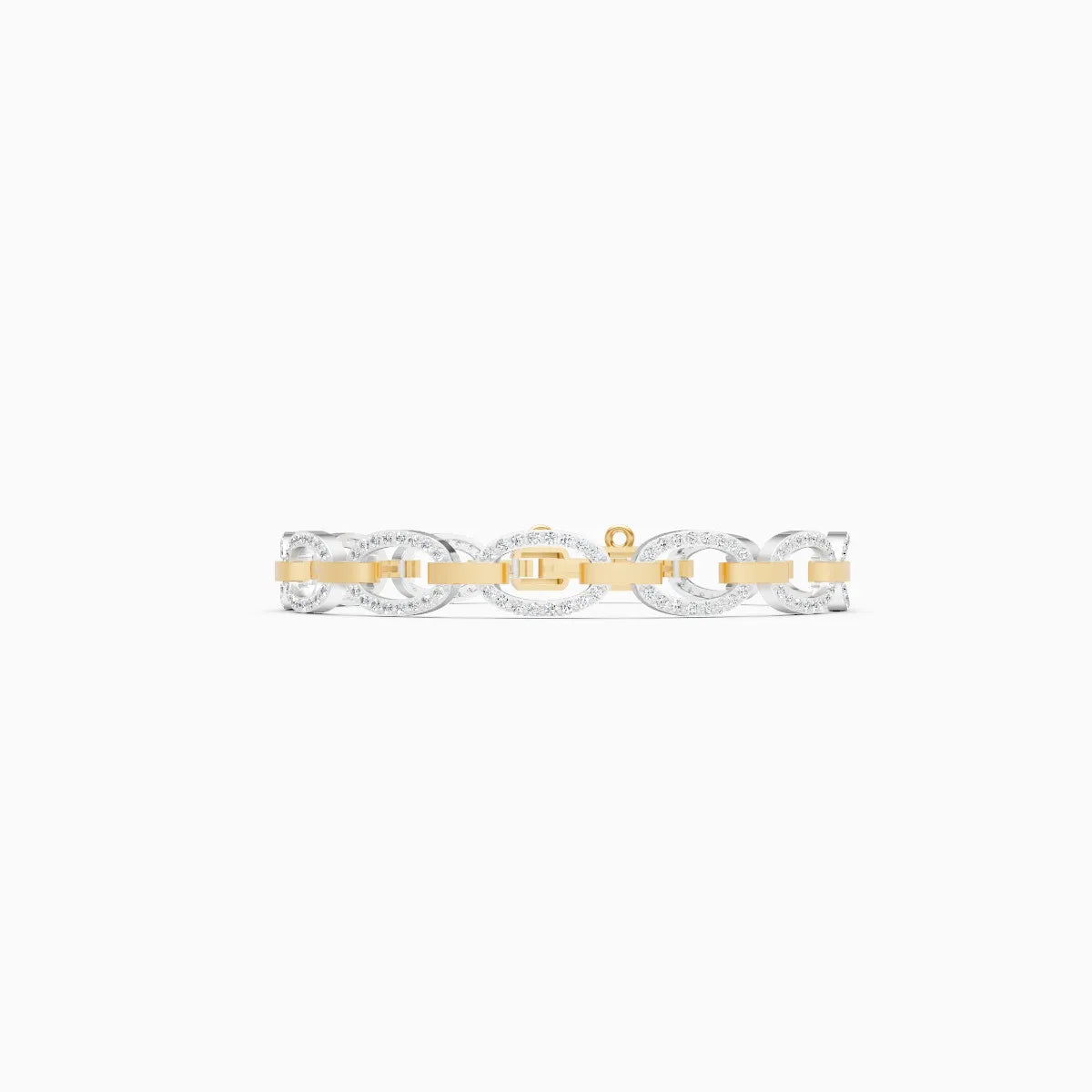 Oval Link Chain Diamond Bracelet