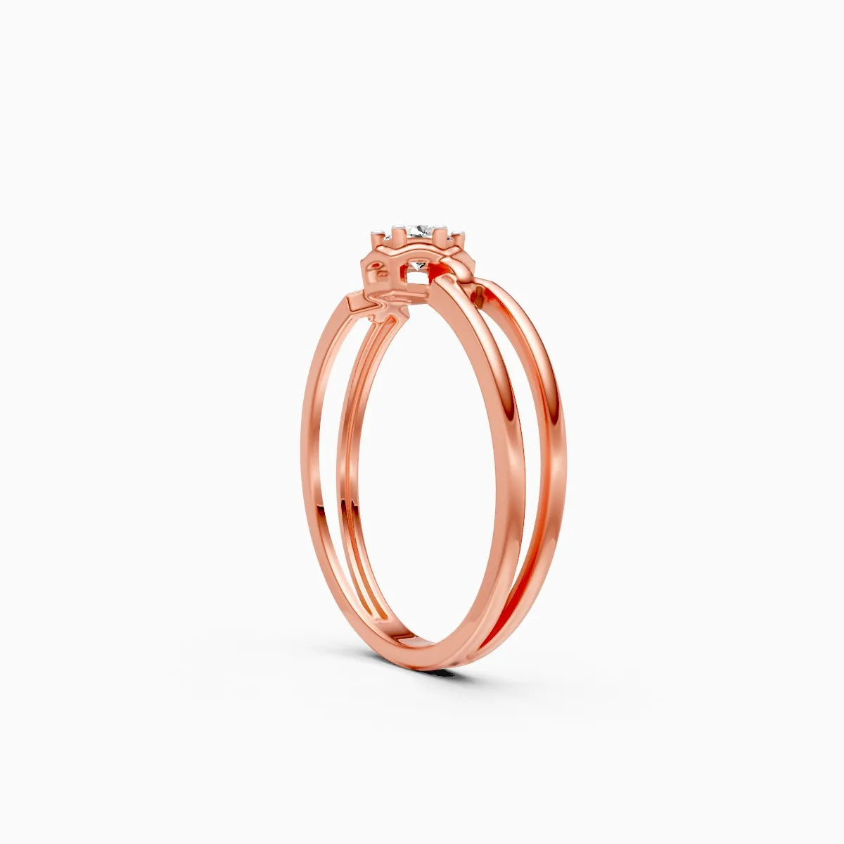 Split Band Solitaire Ring