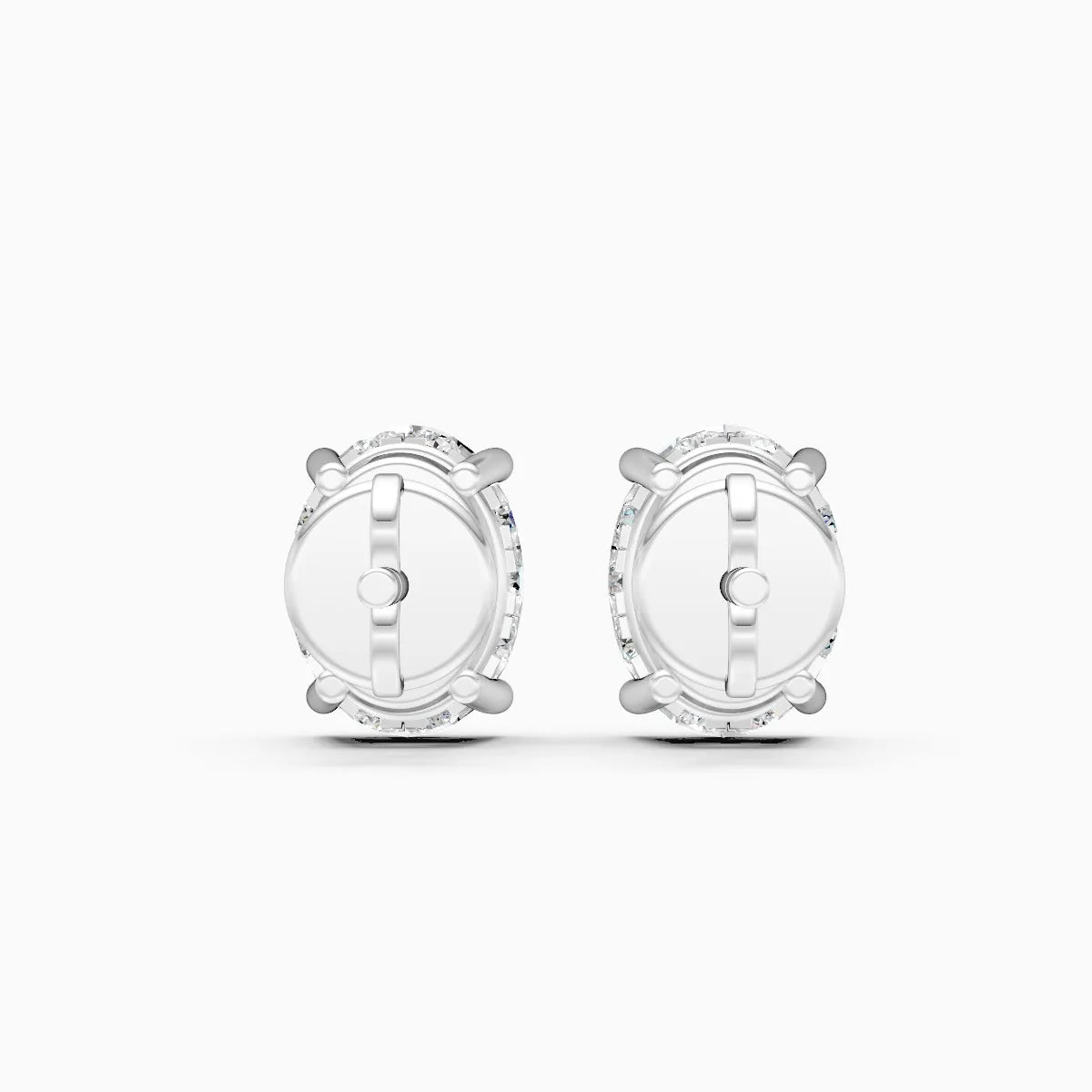 Trendy Oval-Solitaire With Mini Diamond Stud