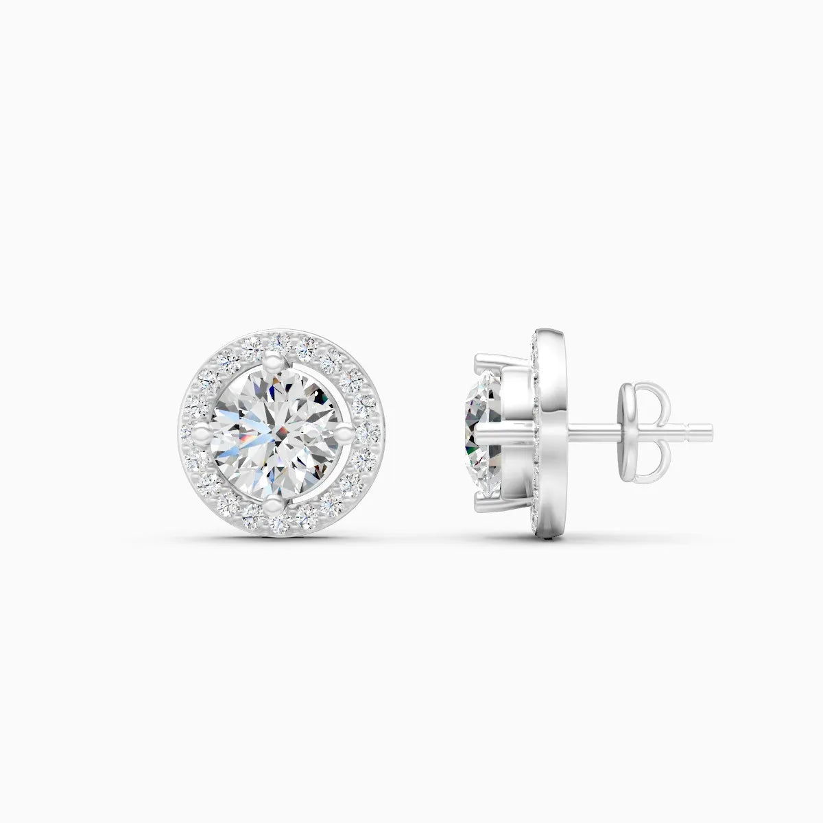 Round Solitaire Lab Diamond Studs