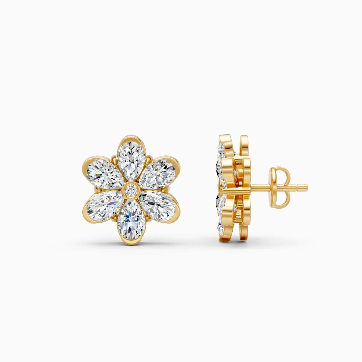 Petal Whisper Diamond Stud Earrings