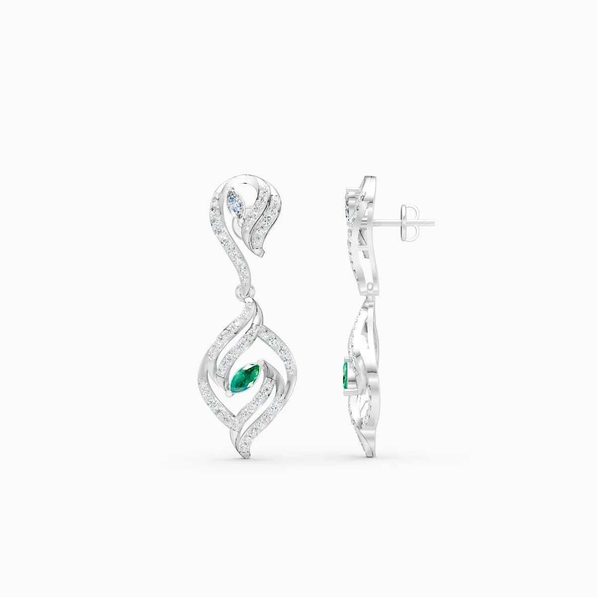 Whispering Leaf Lab Grown Diamond Earrings