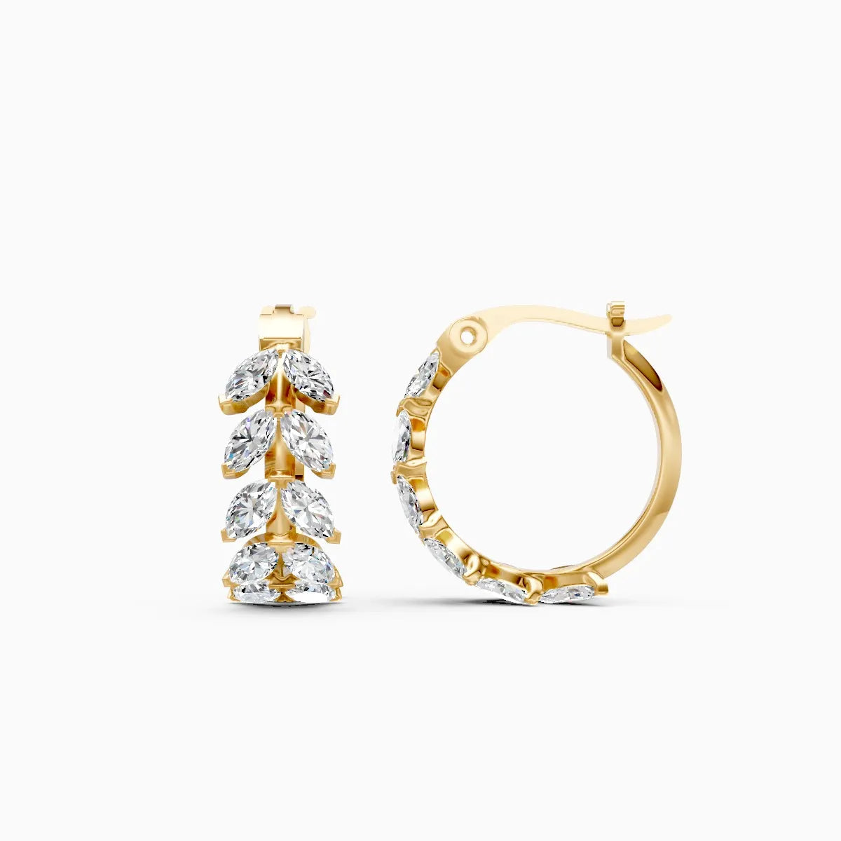 Elegant Marquise Flow Hoop Earrings