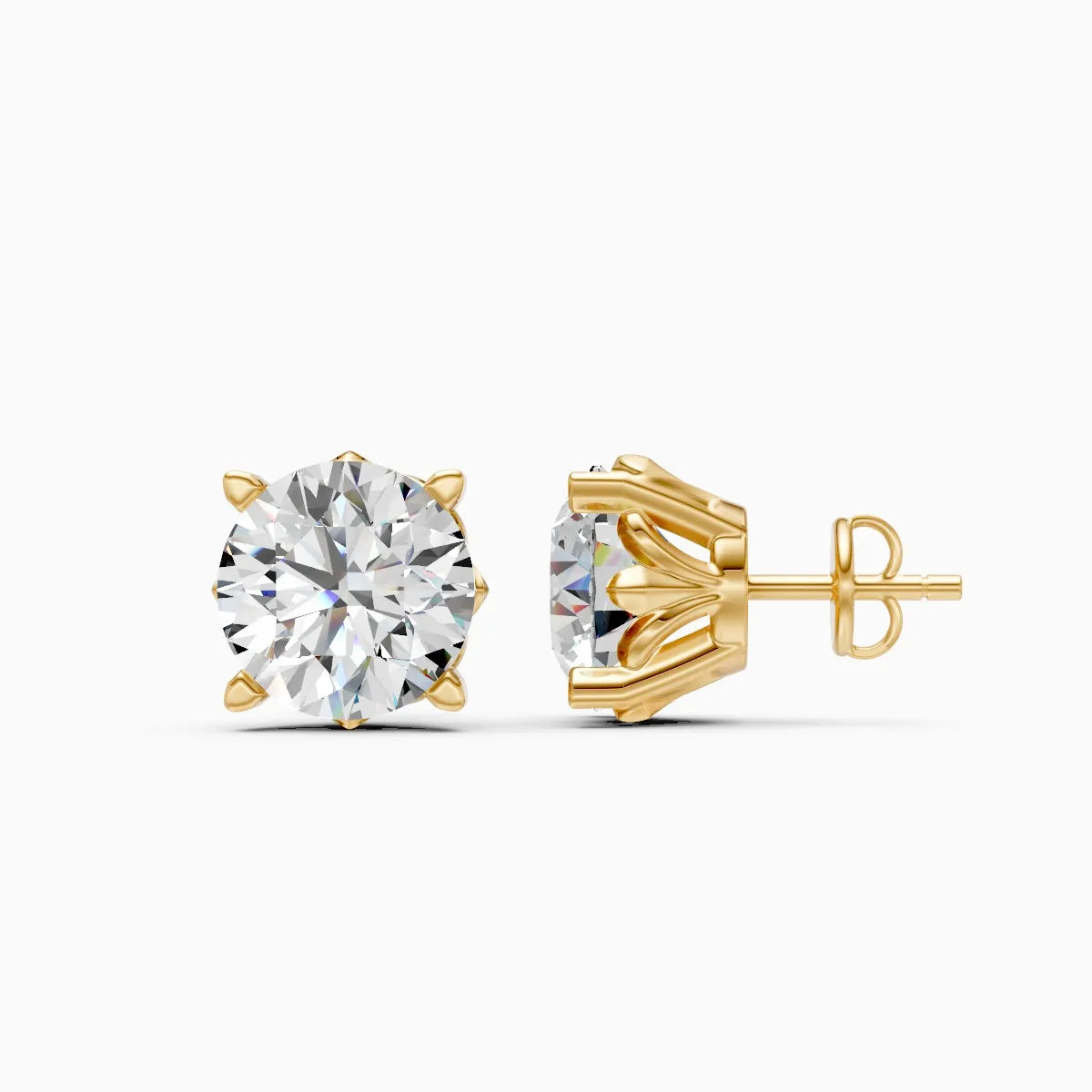 Royal Spark Round Solitaire Studs