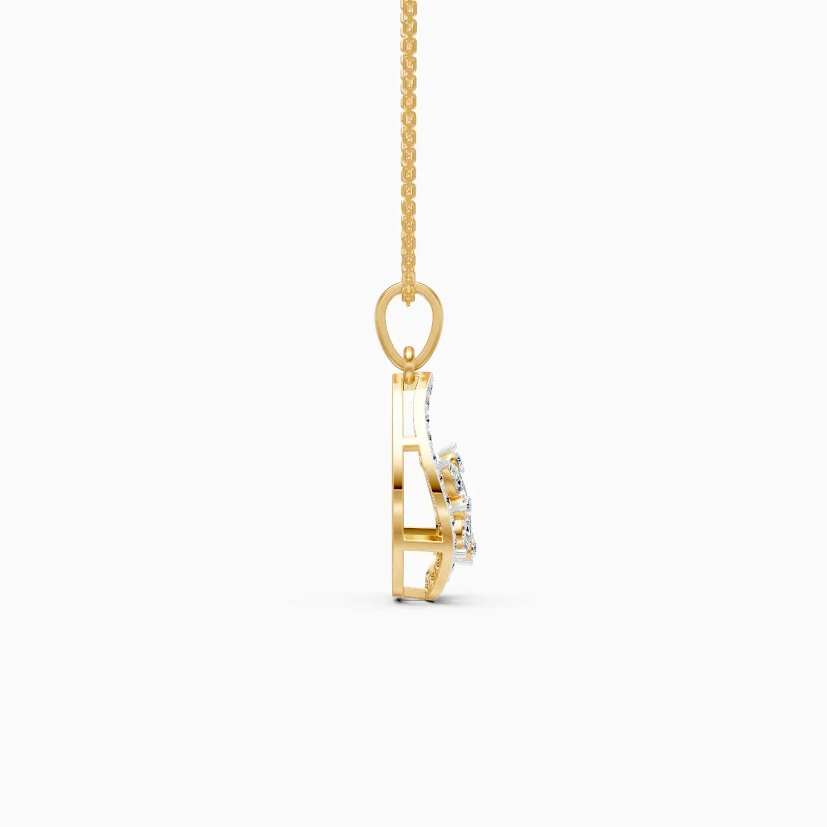 TearDrop Bloom Diamond Pendant with Marquise Petals