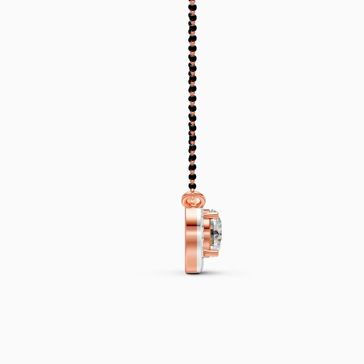 Twilight Halo in Dual Tone Round Diamond Mangalsutra