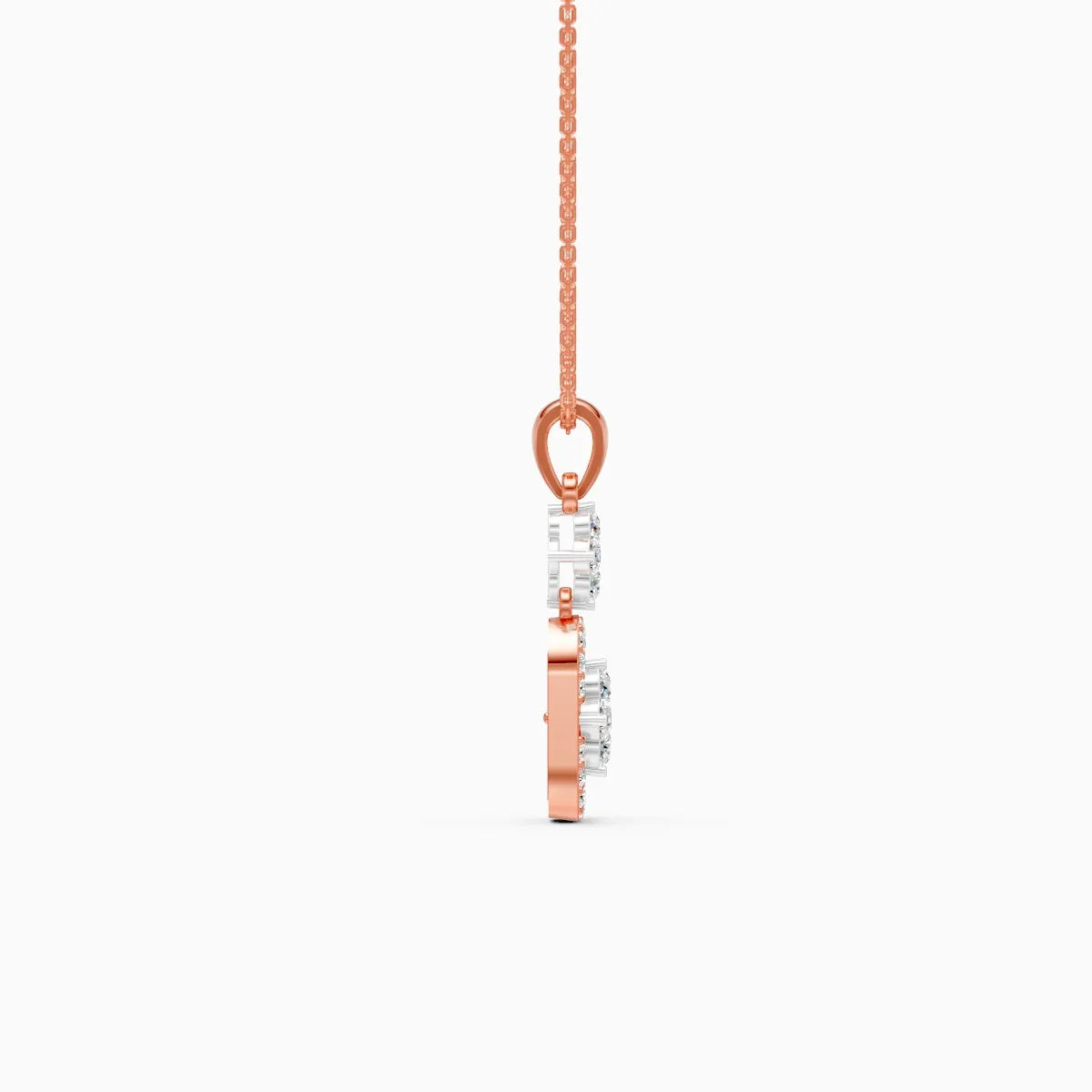 Round Cut Cluster Pill Flower Drop Pendant